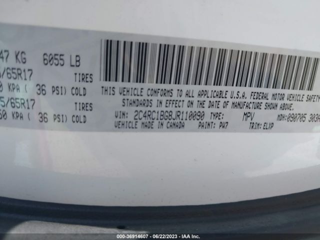 Photo 8 VIN: 2C4RC1BG8JR110090 - CHRYSLER PACIFICA 