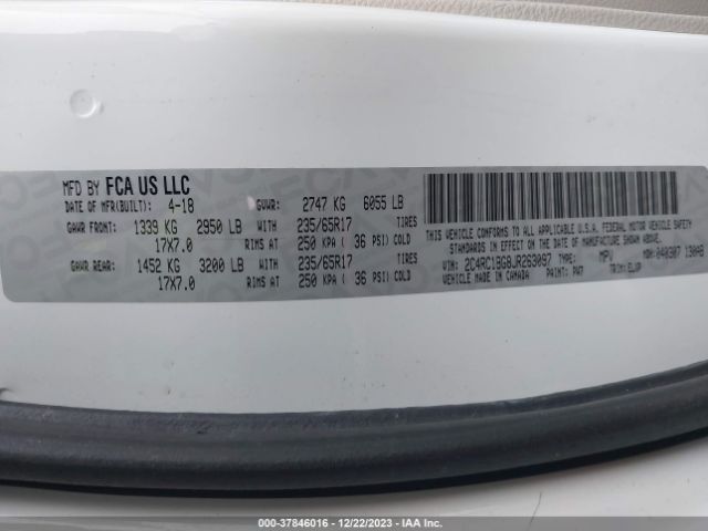 Photo 8 VIN: 2C4RC1BG8JR263097 - CHRYSLER PACIFICA 