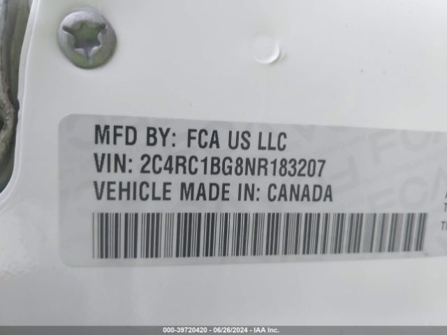 Photo 8 VIN: 2C4RC1BG8NR183207 - CHRYSLER PACIFICA 