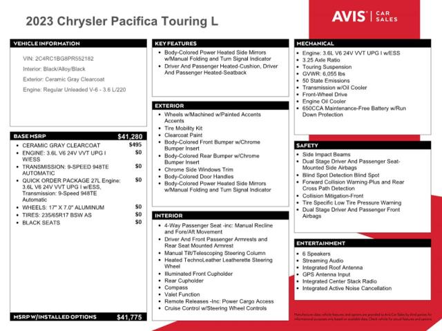 Photo 12 VIN: 2C4RC1BG8PR552182 - CHRYSLER PACIFICA T 