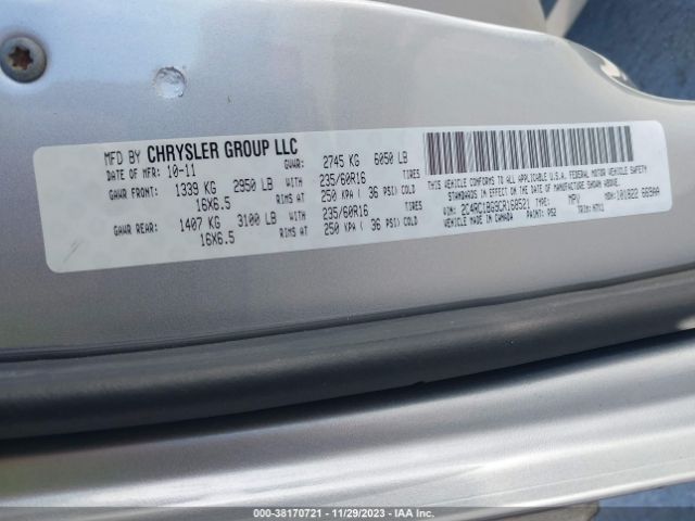 Photo 8 VIN: 2C4RC1BG9CR168521 - CHRYSLER TOWN & COUNTRY 