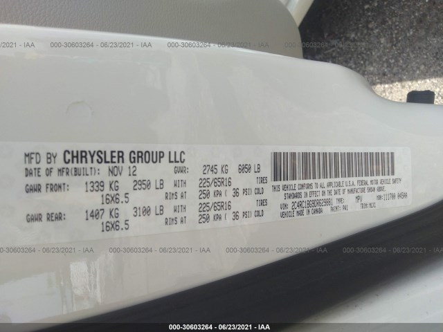 Photo 8 VIN: 2C4RC1BG9DR629881 - CHRYSLER TOWN & COUNTRY 