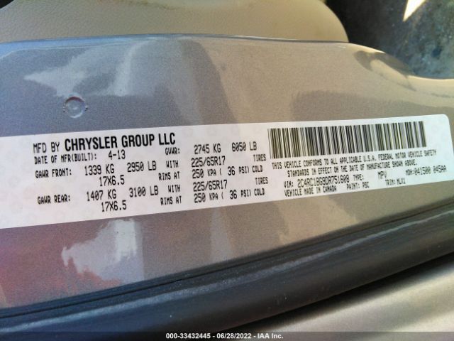 Photo 8 VIN: 2C4RC1BG9DR751608 - CHRYSLER TOWN & COUNTRY 