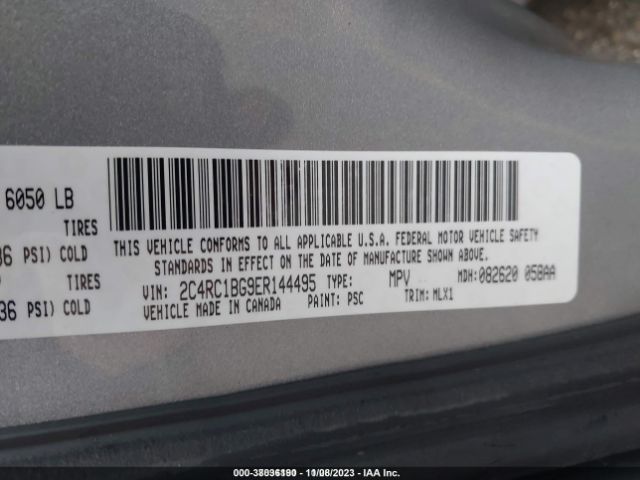 Photo 8 VIN: 2C4RC1BG9ER144495 - CHRYSLER TOWN & COUNTRY 