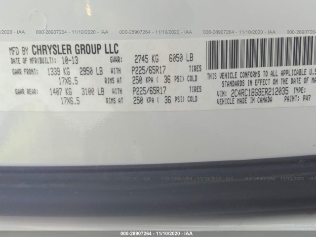 Photo 8 VIN: 2C4RC1BG9ER212035 - CHRYSLER TOWN & COUNTRY 