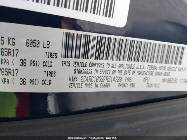 Photo 8 VIN: 2C4RC1BG9FR514720 - CHRYSLER TOWN AND COUNTRY 