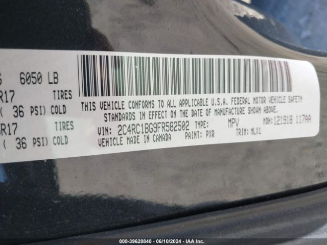 Photo 8 VIN: 2C4RC1BG9FR582502 - CHRYSLER TOWN AND COUNTRY 