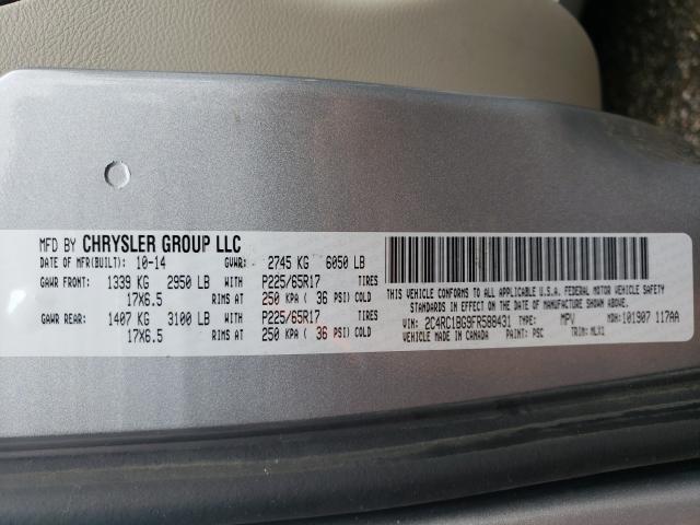 Photo 9 VIN: 2C4RC1BG9FR588431 - CHRYSLER TOWN &AMP COU 