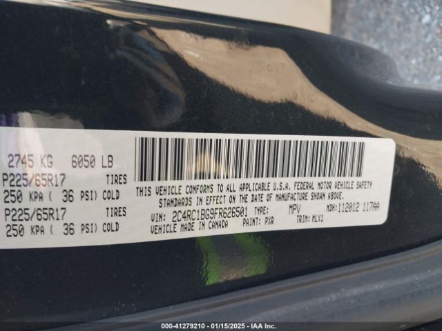 Photo 8 VIN: 2C4RC1BG9FR626501 - CHRYSLER TOWN AND COUNTRY 