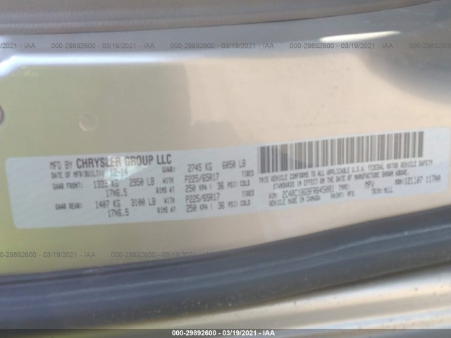 Photo 8 VIN: 2C4RC1BG9FR645081 - CHRYSLER TOWN & COUNTRY 