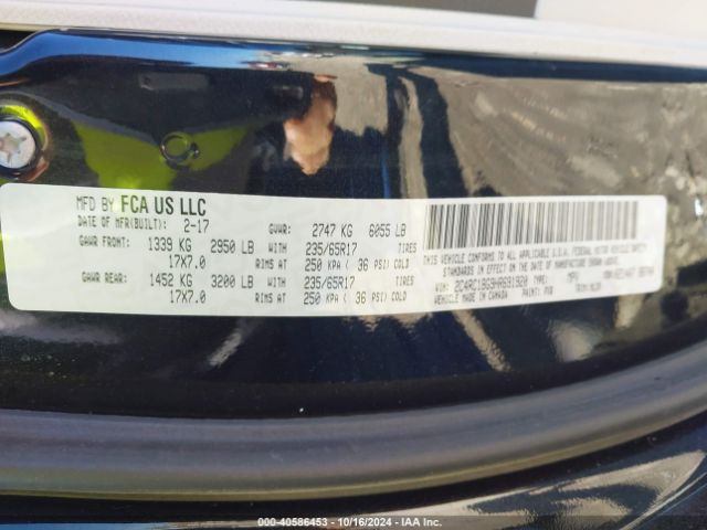 Photo 8 VIN: 2C4RC1BG9HR691920 - CHRYSLER PACIFICA 