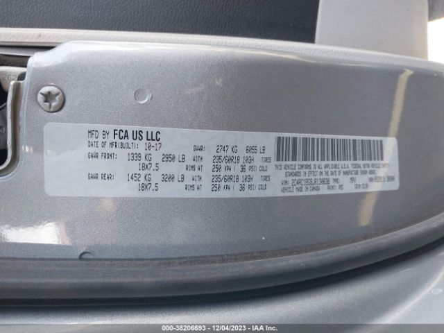 Photo 8 VIN: 2C4RC1BG9JR130638 - CHRYSLER PACIFICA 