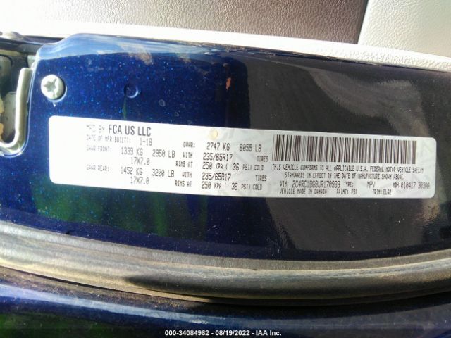 Photo 8 VIN: 2C4RC1BG9JR170993 - CHRYSLER PACIFICA 