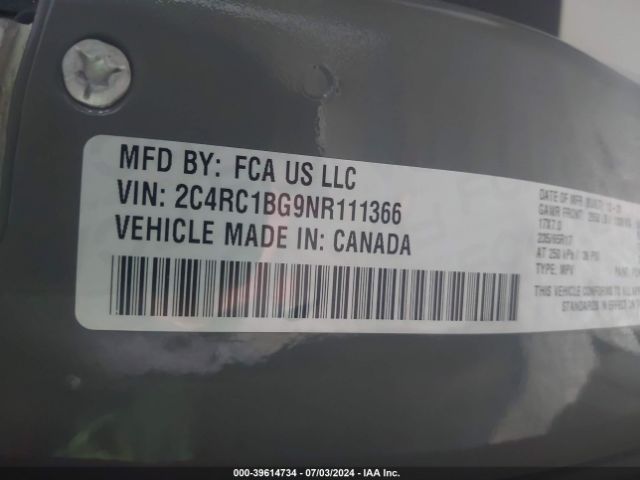 Photo 8 VIN: 2C4RC1BG9NR111366 - CHRYSLER PACIFICA 