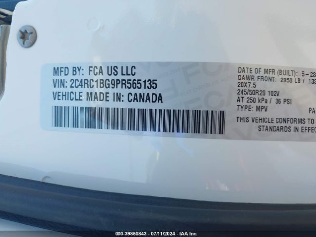 Photo 8 VIN: 2C4RC1BG9PR565135 - CHRYSLER PACIFICA 