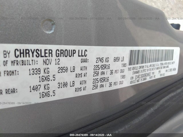 Photo 8 VIN: 2C4RC1BGXDR630652 - CHRYSLER TOWN & COUNTRY 