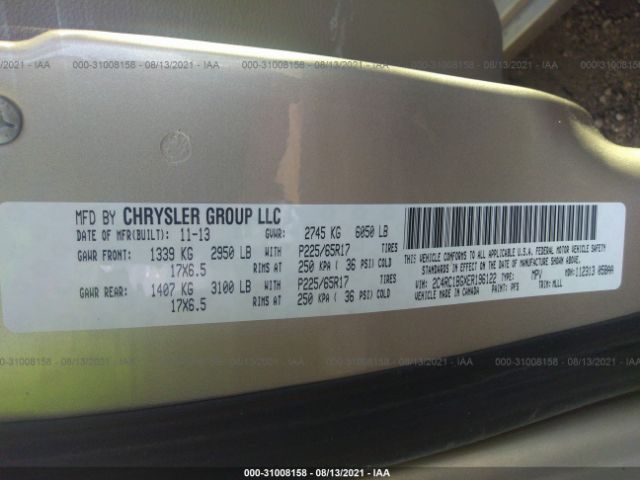 Photo 8 VIN: 2C4RC1BGXER196122 - CHRYSLER TOWN & COUNTRY 