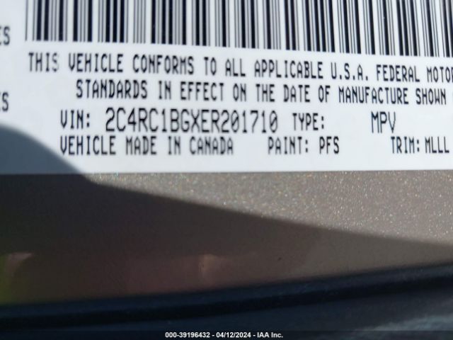 Photo 8 VIN: 2C4RC1BGXER201710 - CHRYSLER TOWN & COUNTRY 