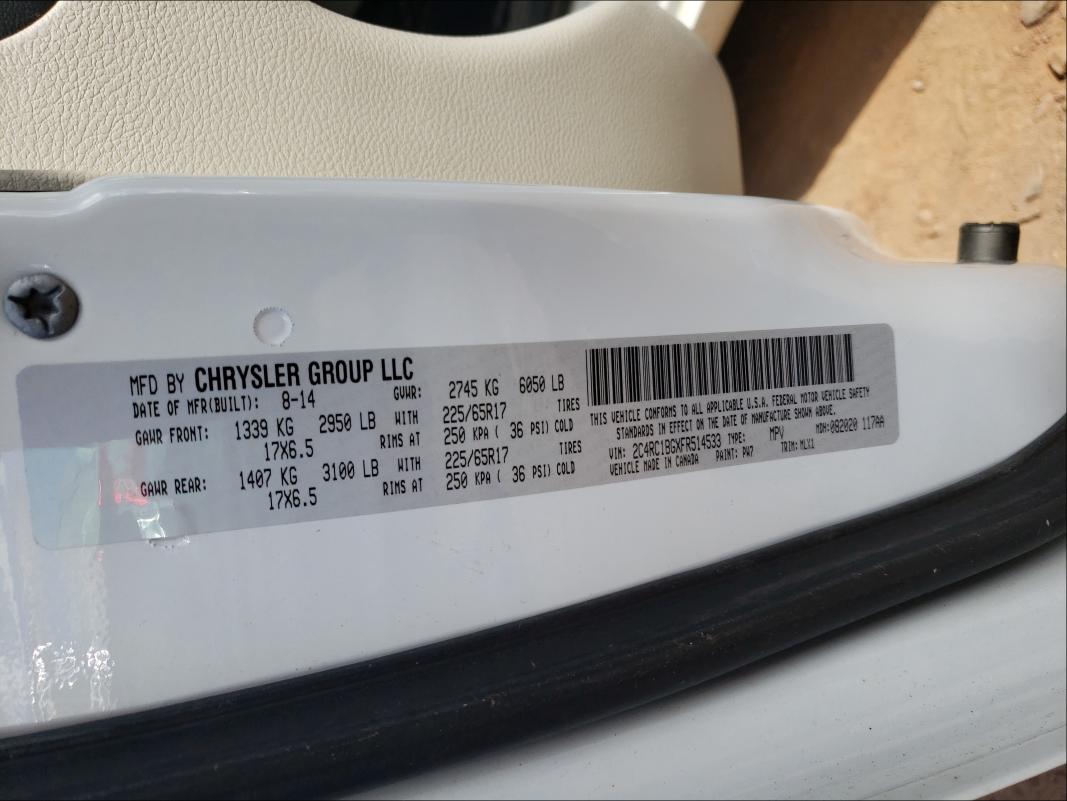 Photo 9 VIN: 2C4RC1BGXFR514533 - CHRYSLER TOWN & COUNTRY 