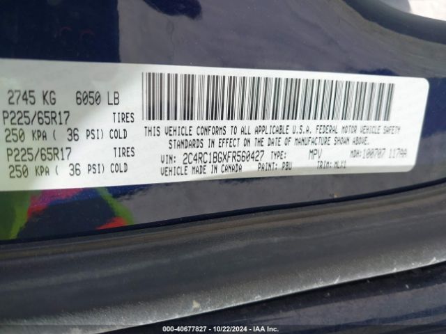 Photo 8 VIN: 2C4RC1BGXFR560427 - CHRYSLER TOWN AND COUNTRY 