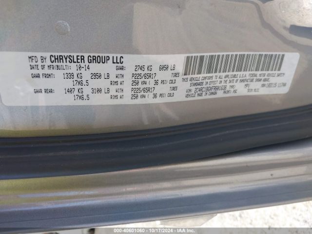 Photo 8 VIN: 2C4RC1BGXFR601638 - CHRYSLER TOWN AND COUNTRY 