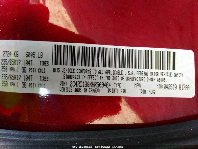 Photo 8 VIN: 2C4RC1BGXHR509464 - CHRYSLER PACIFICA 