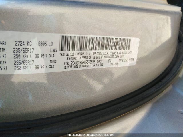 Photo 8 VIN: 2C4RC1BGXHR543968 - CHRYSLER PACIFICA 