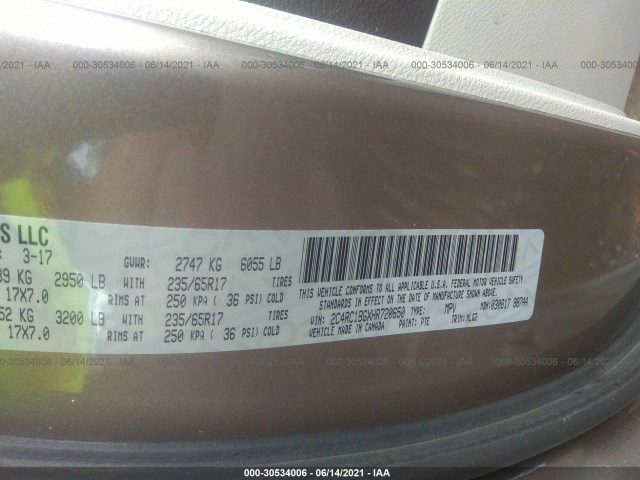 Photo 8 VIN: 2C4RC1BGXHR720650 - CHRYSLER PACIFICA 