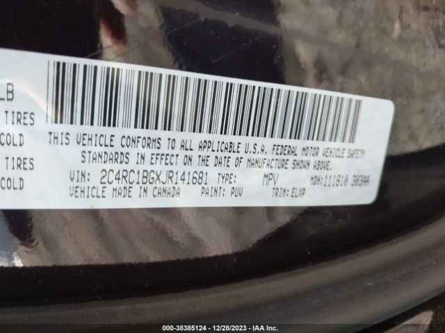 Photo 8 VIN: 2C4RC1BGXJR141681 - CHRYSLER PACIFICA 