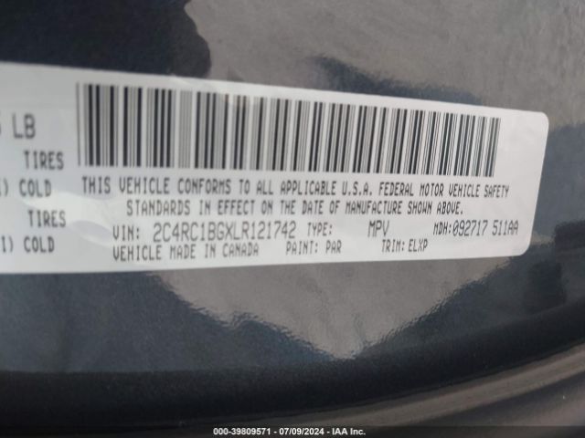 Photo 8 VIN: 2C4RC1BGXLR121742 - CHRYSLER PACIFICA 