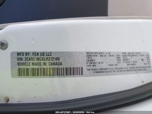 Photo 8 VIN: 2C4RC1BGXLR272189 - CHRYSLER PACIFICA 