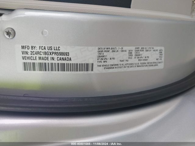 Photo 8 VIN: 2C4RC1BGXPR598693 - CHRYSLER PACIFICA 