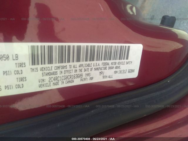 Photo 8 VIN: 2C4RC1CG0CR163609 - CHRYSLER TOWN & COUNTRY 