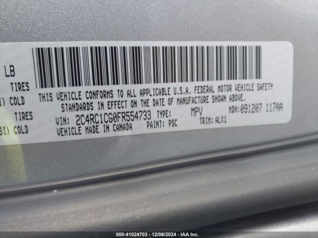 Photo 8 VIN: 2C4RC1CG0FR554733 - CHRYSLER TOWN AND COUNTRY 