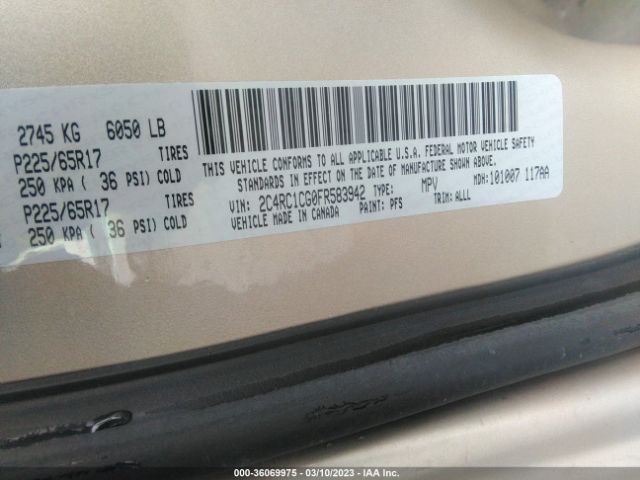 Photo 8 VIN: 2C4RC1CG0FR583942 - CHRYSLER TOWN & COUNTRY 