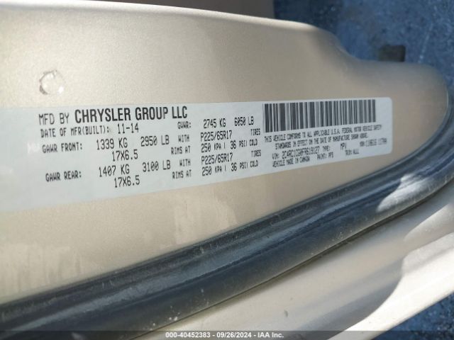 Photo 8 VIN: 2C4RC1CG0FR619127 - CHRYSLER TOWN AND COUNTRY 