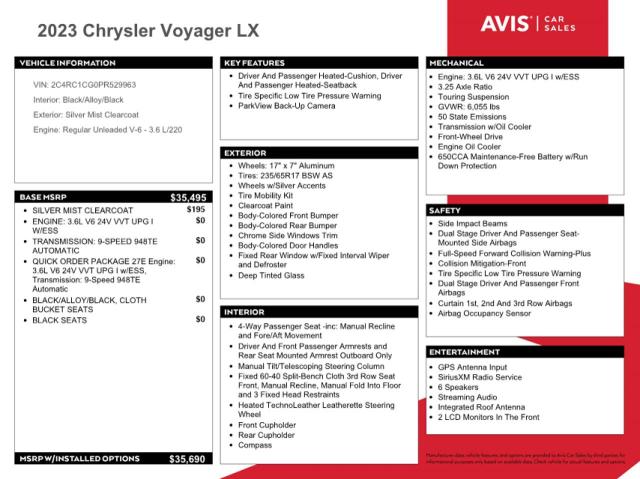 Photo 12 VIN: 2C4RC1CG0PR529963 - CHRYSLER VOYAGER LX 