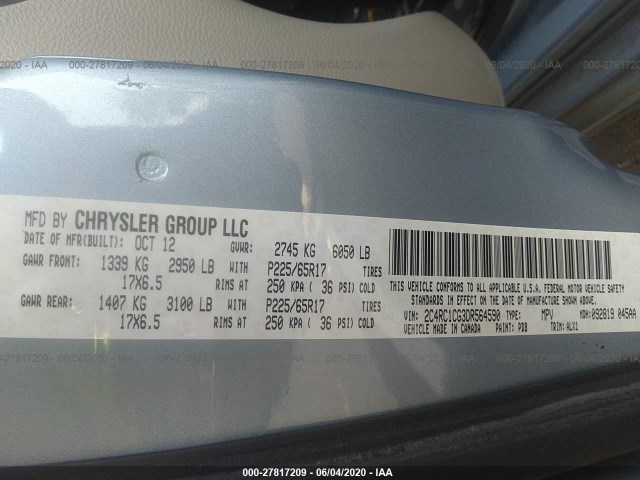 Photo 8 VIN: 2C4RC1CG3DR564590 - CHRYSLER TOWN & COUNTRY 