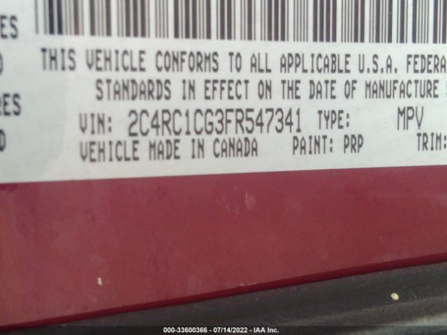 Photo 8 VIN: 2C4RC1CG3FR547341 - CHRYSLER TOWN & COUNTRY 