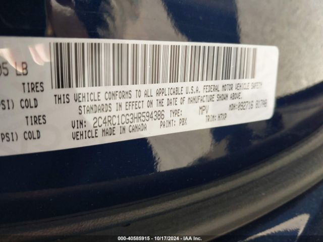 Photo 8 VIN: 2C4RC1CG3HR594386 - CHRYSLER PACIFICA 