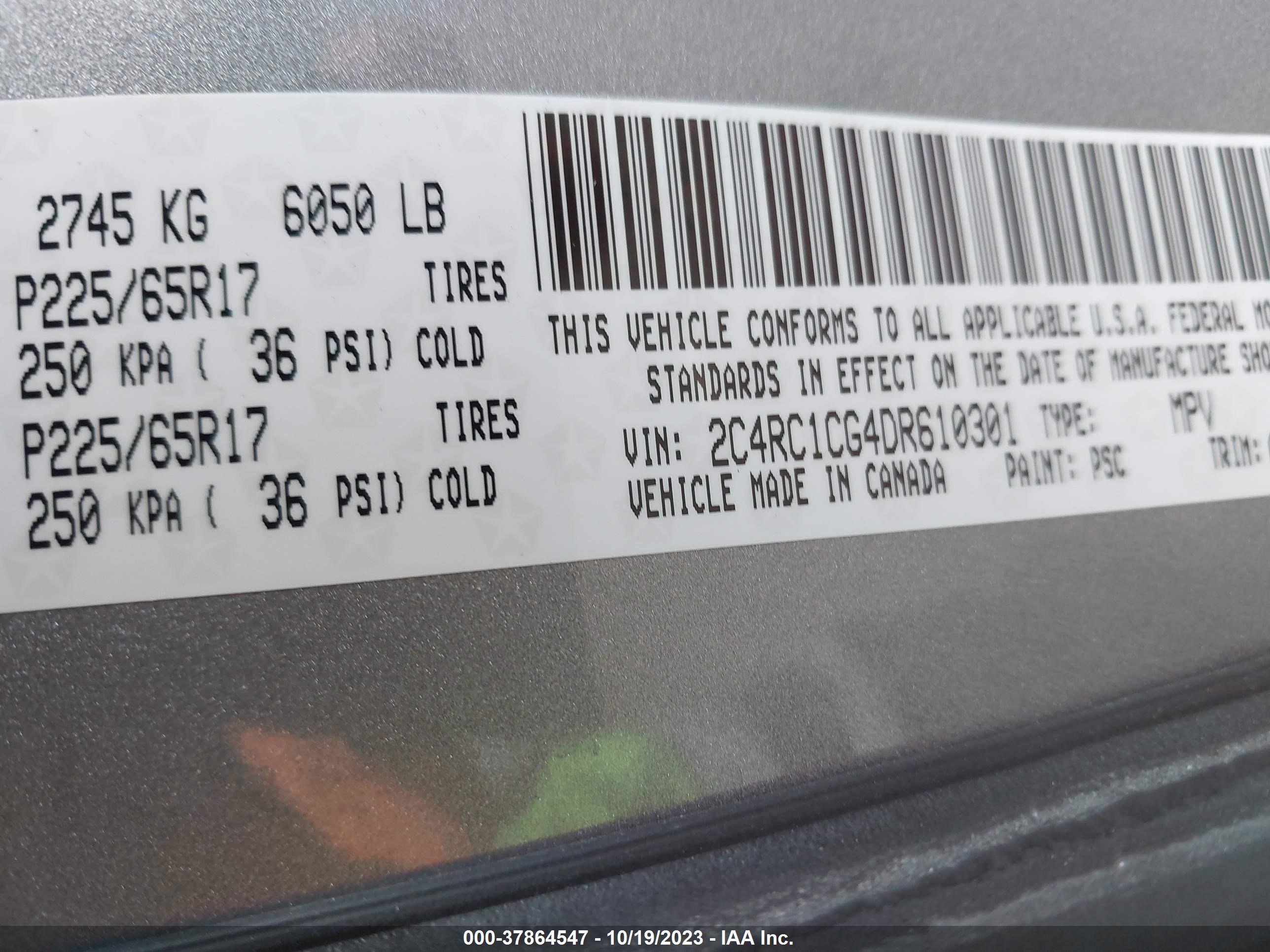 Photo 8 VIN: 2C4RC1CG4DR610301 - CHRYSLER TOWN & COUNTRY 