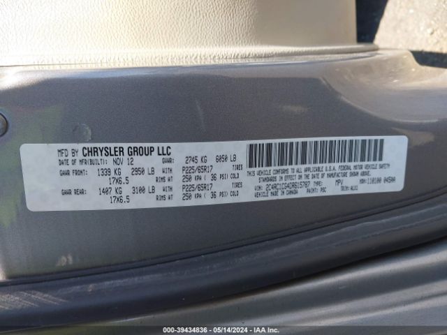 Photo 8 VIN: 2C4RC1CG4DR615787 - CHRYSLER TOWN & COUNTRY 