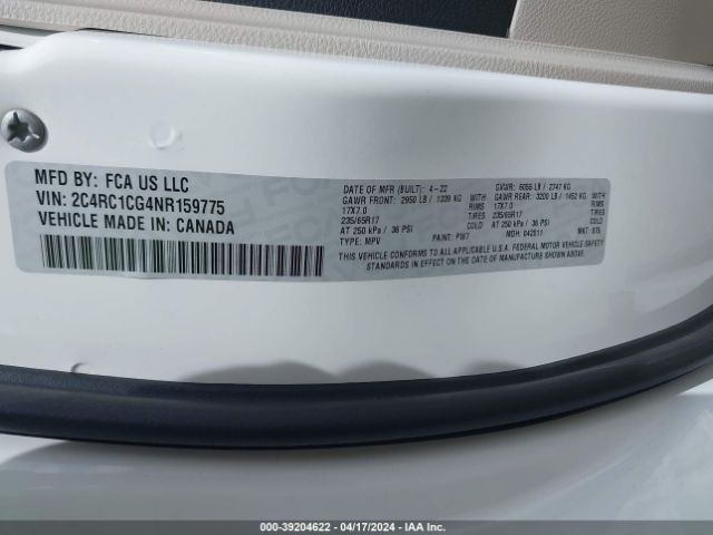 Photo 8 VIN: 2C4RC1CG4NR159775 - CHRYSLER VOYAGER 