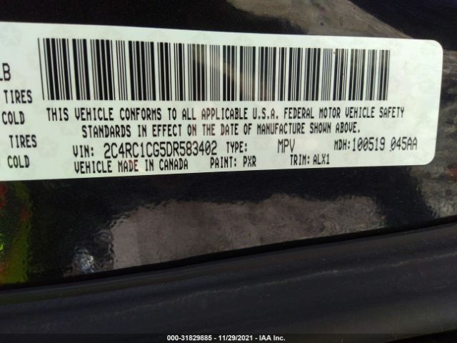 Photo 8 VIN: 2C4RC1CG5DR583402 - CHRYSLER TOWN & COUNTRY 