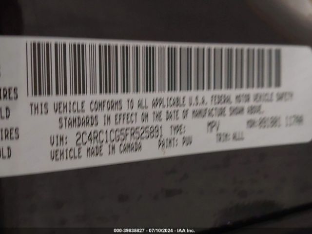 Photo 8 VIN: 2C4RC1CG5FR525891 - CHRYSLER TOWN AND COUNTRY 