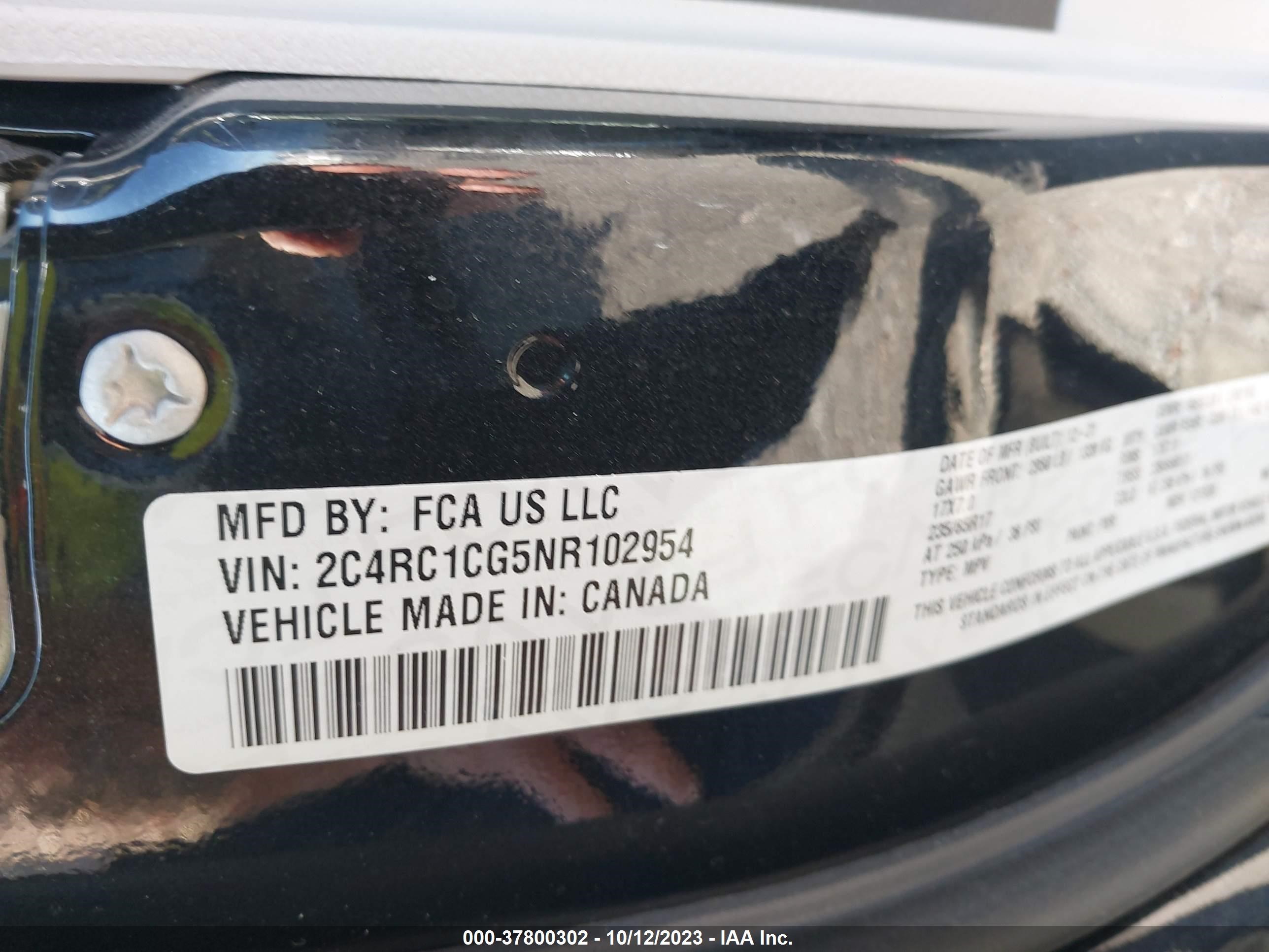 Photo 8 VIN: 2C4RC1CG5NR102954 - CHRYSLER VOYAGER 