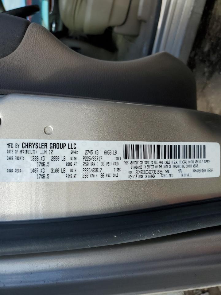 Photo 12 VIN: 2C4RC1CG6CR361885 - CHRYSLER TOWN & COUNTRY 