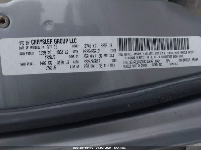 Photo 8 VIN: 2C4RC1CG6DR747899 - CHRYSLER TOWN & COUNTRY 