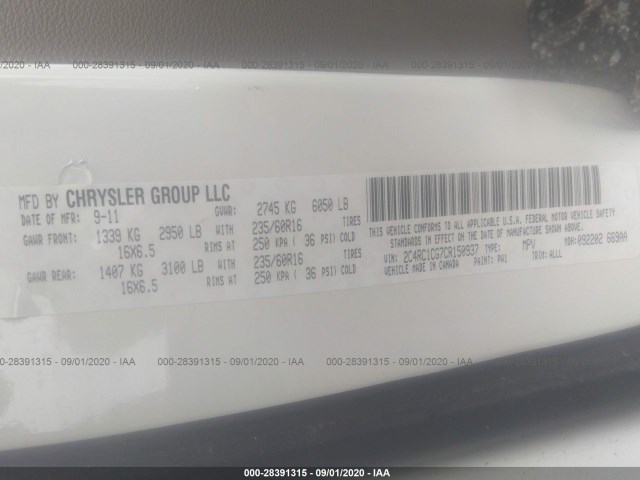 Photo 8 VIN: 2C4RC1CG7CR150937 - CHRYSLER TOWN & COUNTRY 