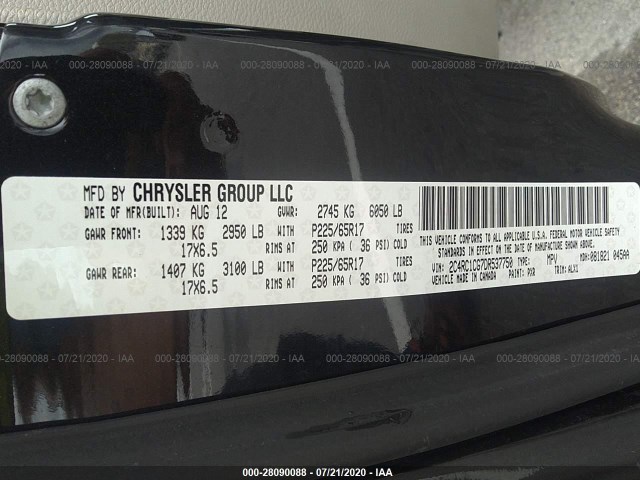 Photo 8 VIN: 2C4RC1CG7DR537750 - CHRYSLER TOWN & COUNTRY 